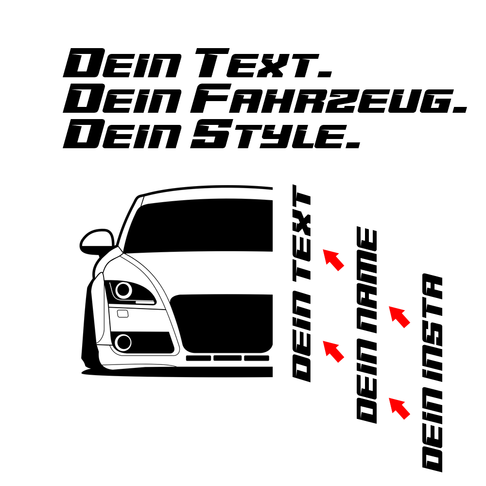3.	Audi TT 8N Hoodie mit individuellem Seitennamen, Car Apparel Design