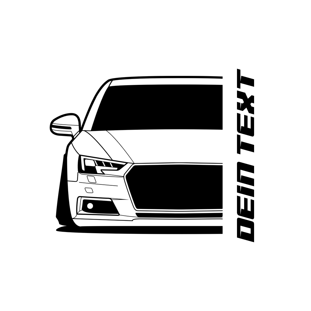 2.	Audi A4 B9 T-Shirt mit personalisierbarem Seitenschriftzug für Audi Fans