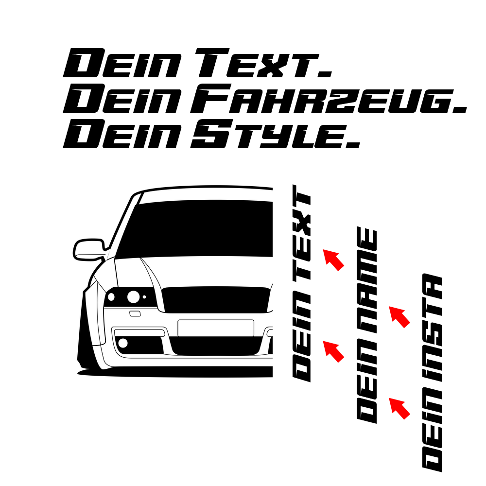 3.	Audi RS6 4B C5 Hoodie mit individuellem Seitennamen, Car Apparel Design