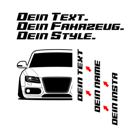 3.	Audi S5 8T Hoodie mit individuellem Seitennamen, Car Apparel Design