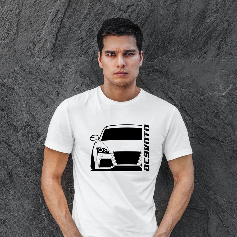 4.	Audi TT RS 8J Coupe T-Shirt mit Print, Car Shirt für Audi Fans Baujahr 2009