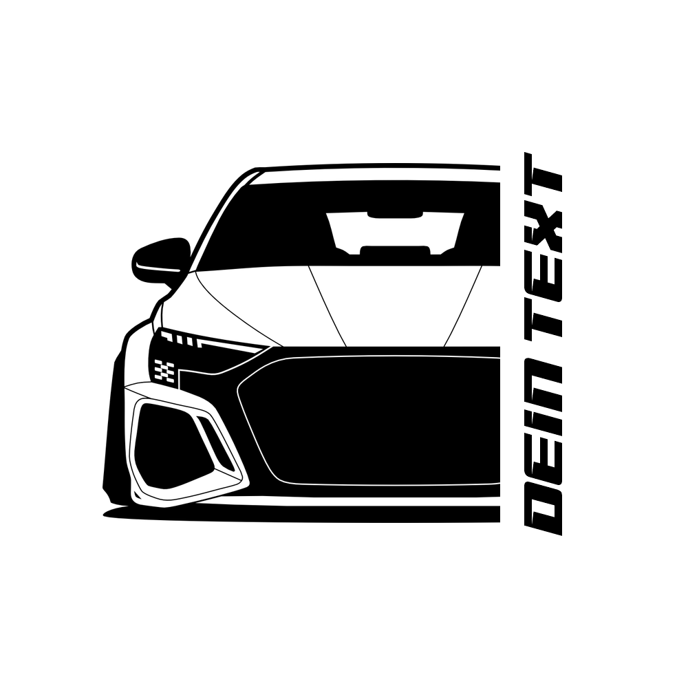 3.	Audi RS3 8Y Hoodie mit individuellem Seitennamen, Car Apparel Design