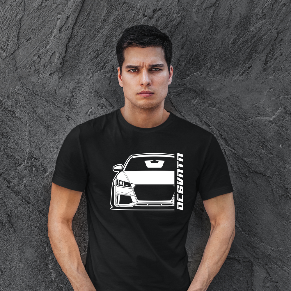 4.	Audi TT RS FV T-Shirt mit Print, Car Shirt für Audi Fans Baujahr 2018