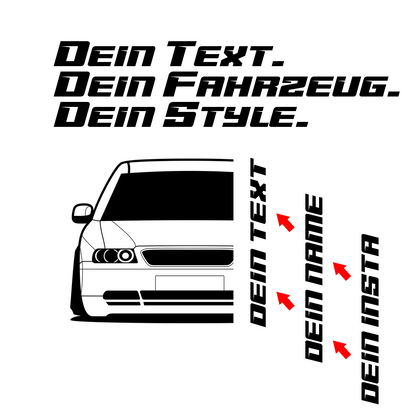 3.	Audi A3 8L Hoodie mit individuellem Seitennamen, Car Apparel Design