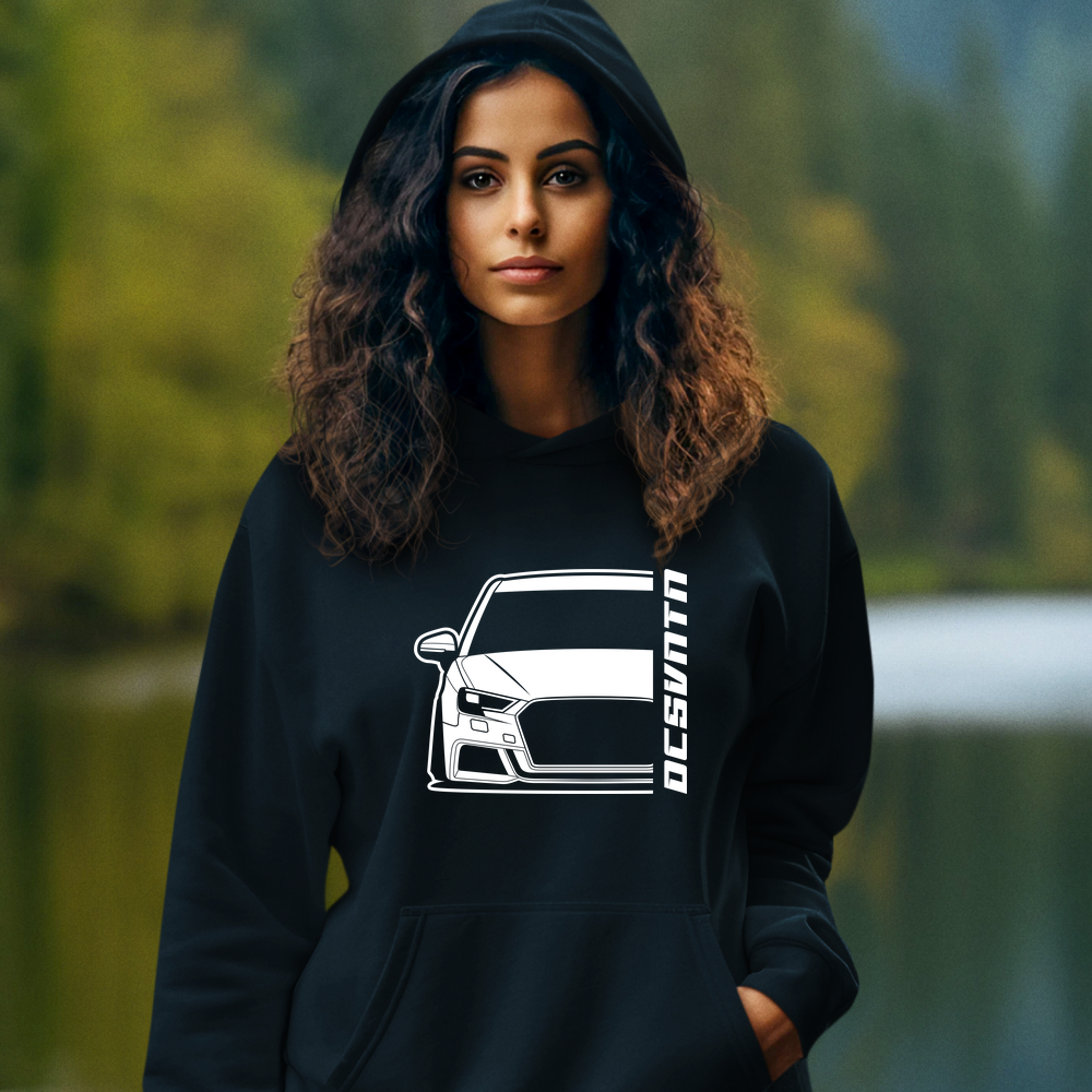 5.	Audi A3 Facelift Hoodie mit Print, Auto Hoodie für Audi Fans Baujahr 2017