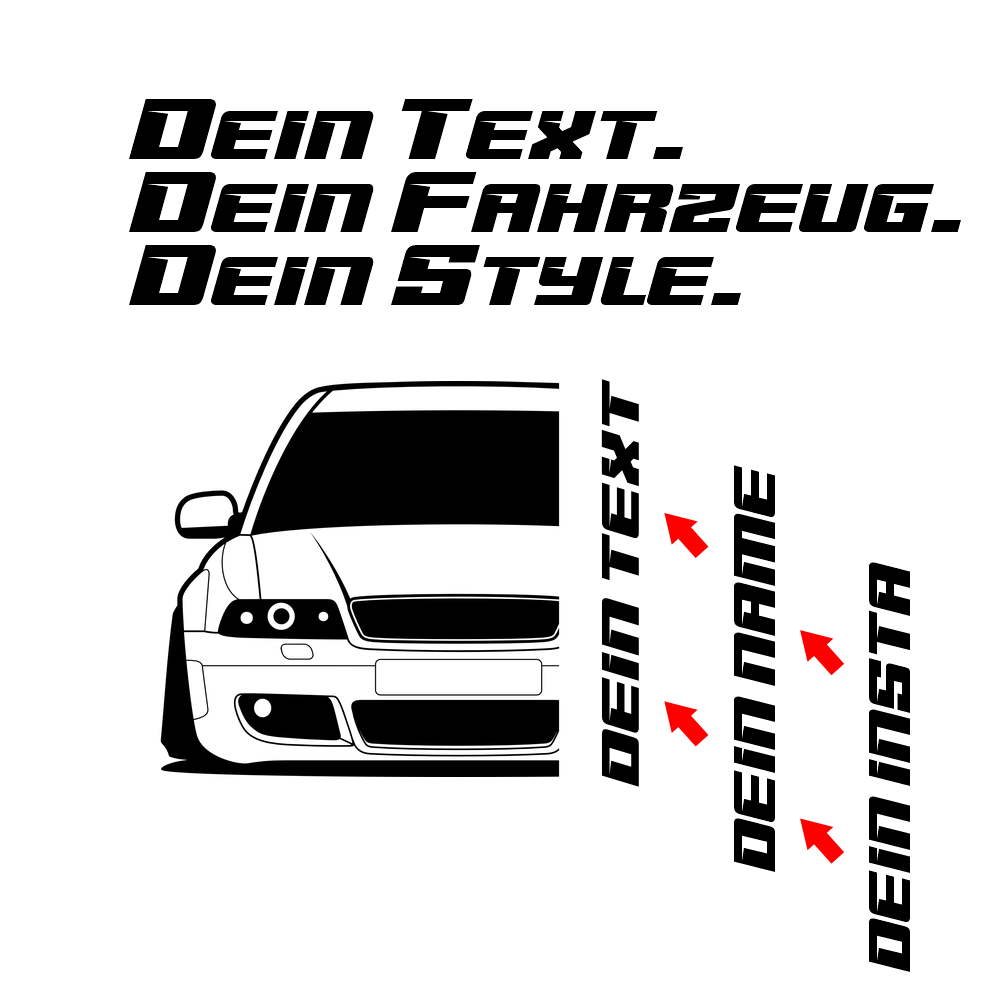 3.	Audi RS4 B5 Hoodie mit individuellem Seitennamen, Car Apparel Design