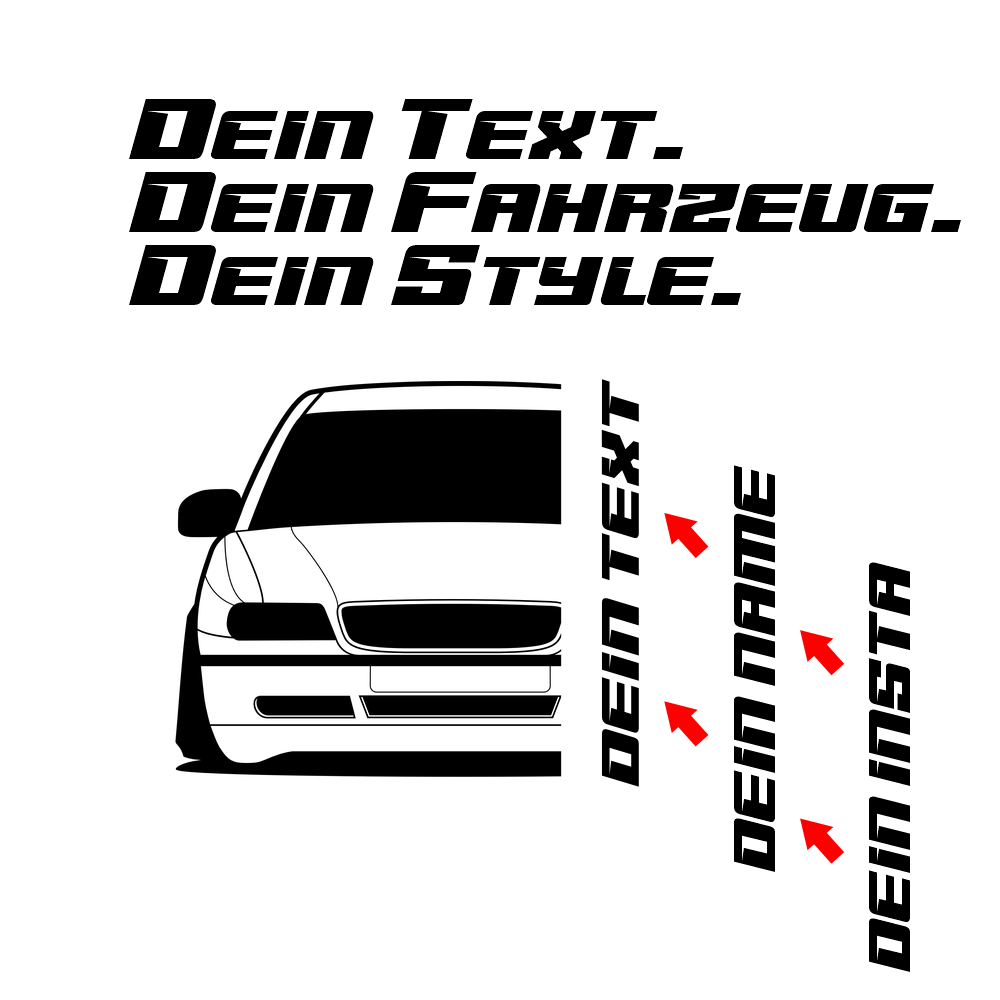 3.	Audi A4 B5 Hoodie mit individuellem Seitennamen, Car Apparel Design