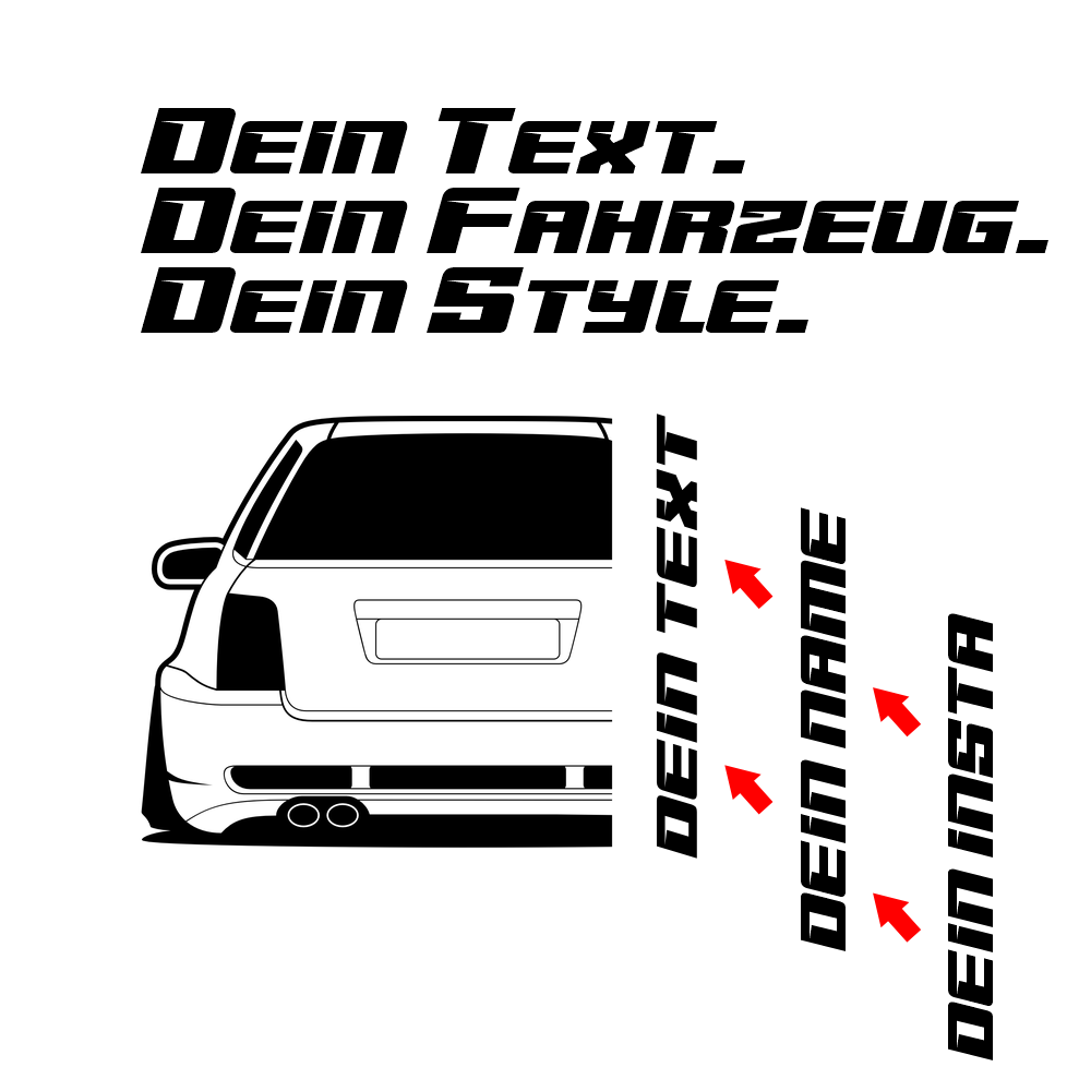 3.	Audi RS4 B5 Hoodie mit individuellem Seitennamen, Car Apparel Design