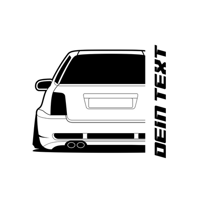 2.	Audi RS4 B5 T-Shirt mit personalisierbarem Seitenschriftzug für Audi Fans