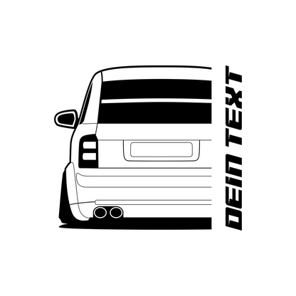 Audi A2 T-Shirt mit personalisierbarem Seitenschriftzug, Heck-Auspuff-Design für Audi Fans