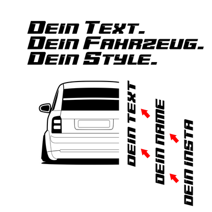 Audi A2 Hoodie Rückseite mit individuellem Seitennamen, Car Apparel Design