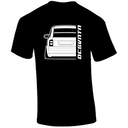 Audi A2 T-Shirt Rückseite mit Schriftzug, schwarzes Car Shirt Design