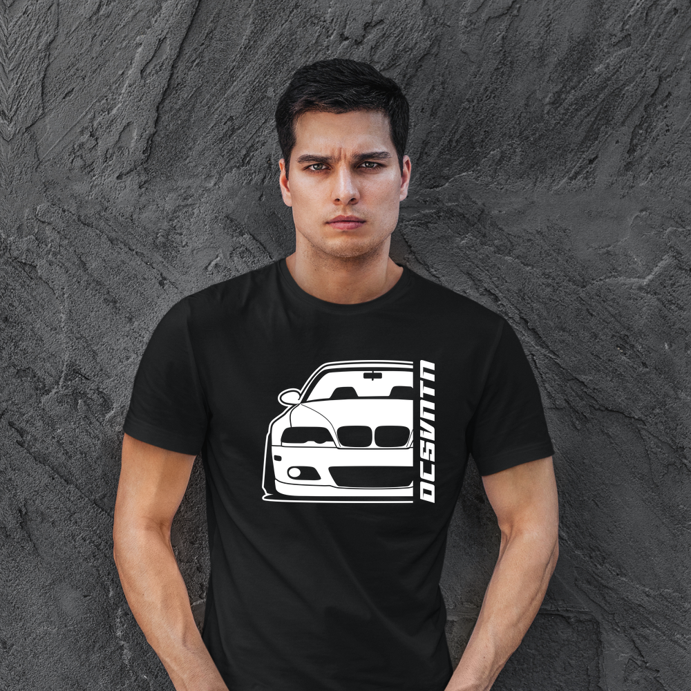 BMW E46 T-Shirt mit Print, Car Shirt für BMW Fans Baujahr 1998