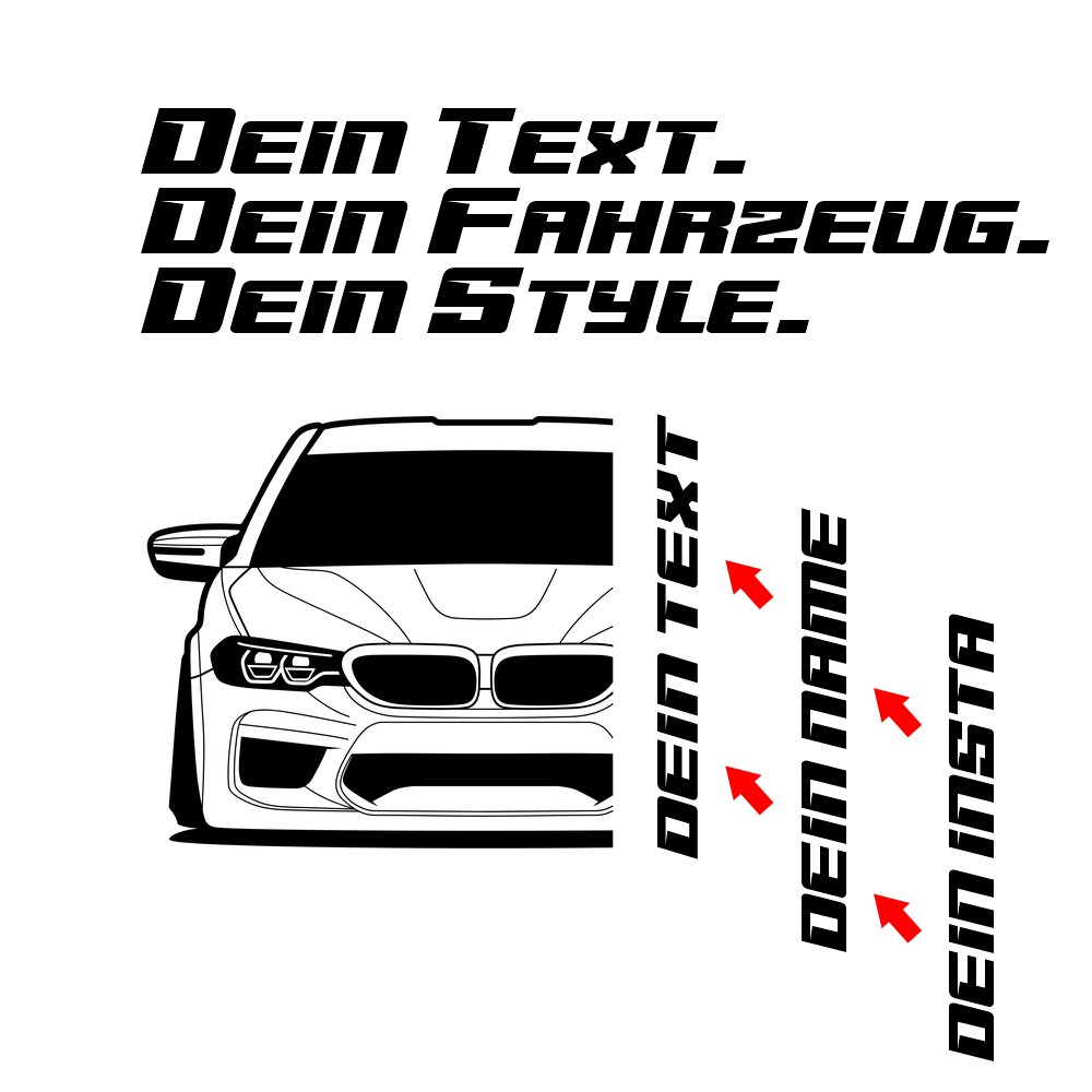 BMW E39 Hoodie mit individuellem Seitennamen, Car Apparel Design