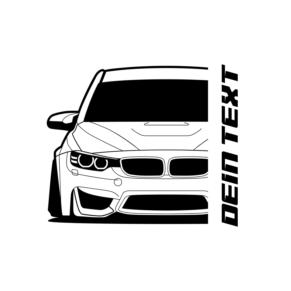 BMW M3 F80 T-Shirt mit personalisierbarem Seitenschriftzug für BMW Fans