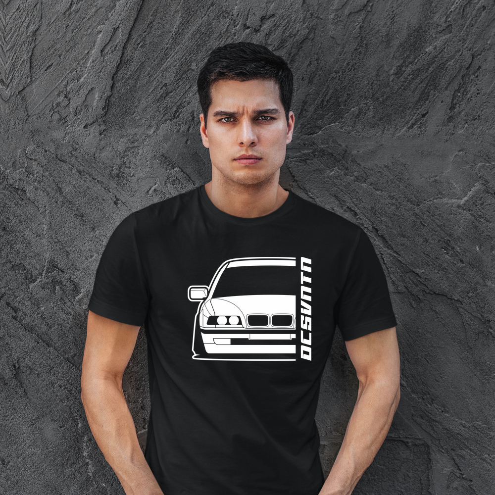 BMW E38 T-Shirt mit Print, Car Shirt für BMW Fans Baujahr 1994