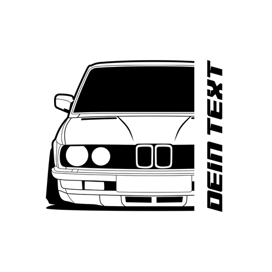 BMW E28 5er T-Shirt mit personalisierbarem Seitenschriftzug für BMW Fans