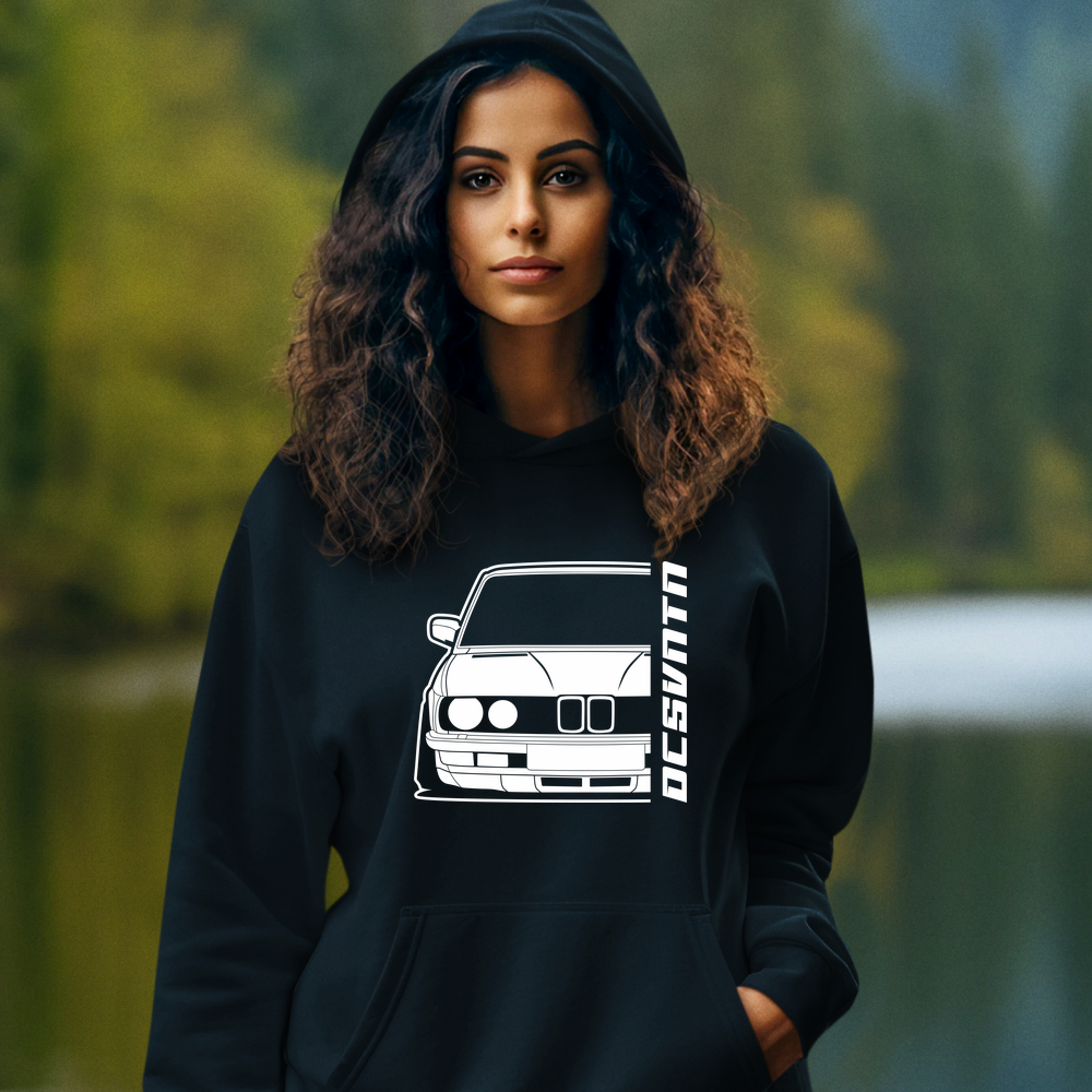 BMW E28 5er Hoodie mit Print, Auto Hoodie für BMW Fans Baujahr 1981