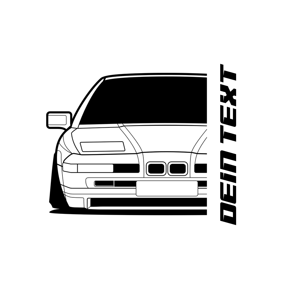 BMW E31 8er T-Shirt mit personalisierbarem Seitenschriftzug für BMW Fans