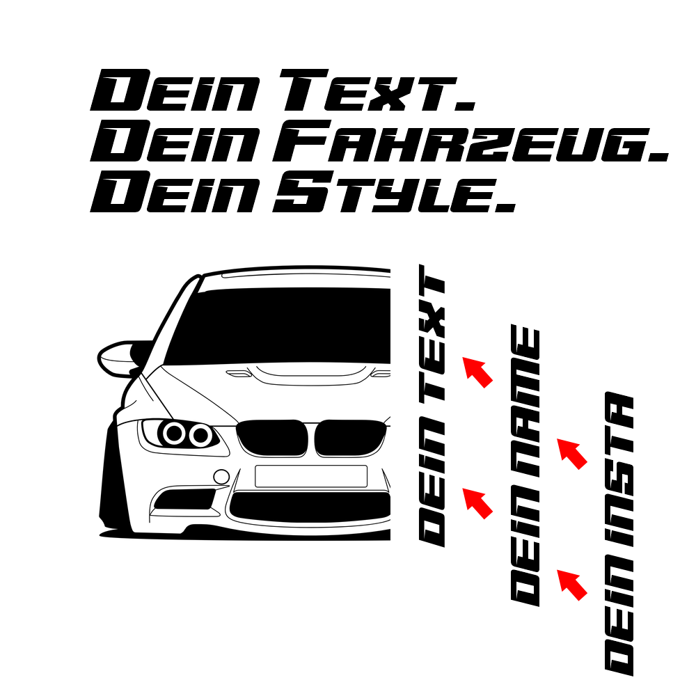 BMW M3 E93 Coupe Hoodie mit individuellem Seitennamen, Car Apparel Design