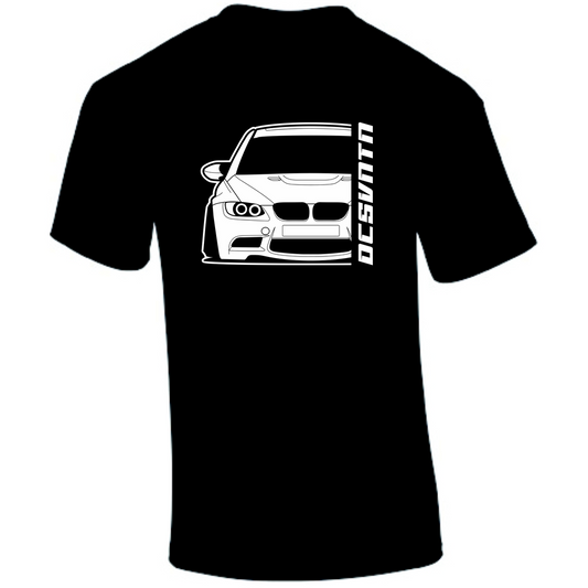 BMW M3 E93 Coupe T-Shirt Vorderseite mit Schriftzug, schwarzes Car Shirt Design
