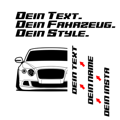 Bentley Continental GT Speed Hoodie mit individuellem Seitennamen, Car Apparel Design