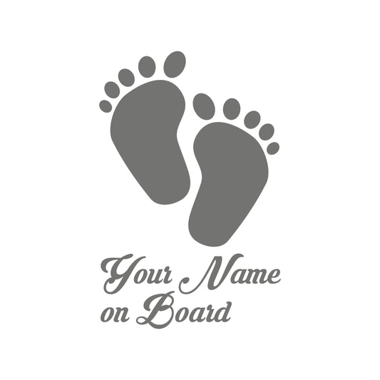 Baby on Board Füße Your Name – Baby Sticker
