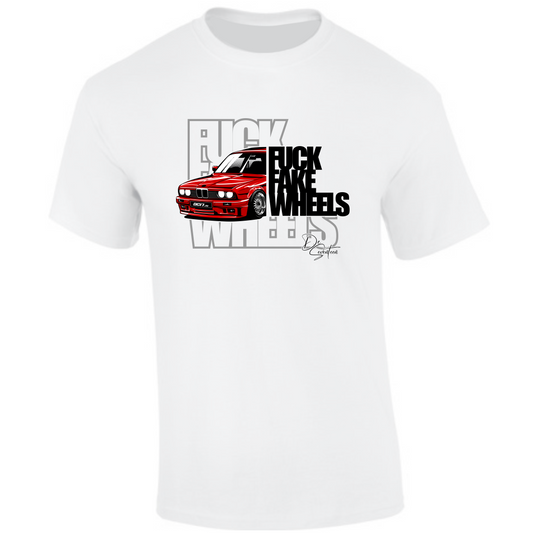 CP-017 Fuck Fake Wheel BMW E30 Red T-Shirt