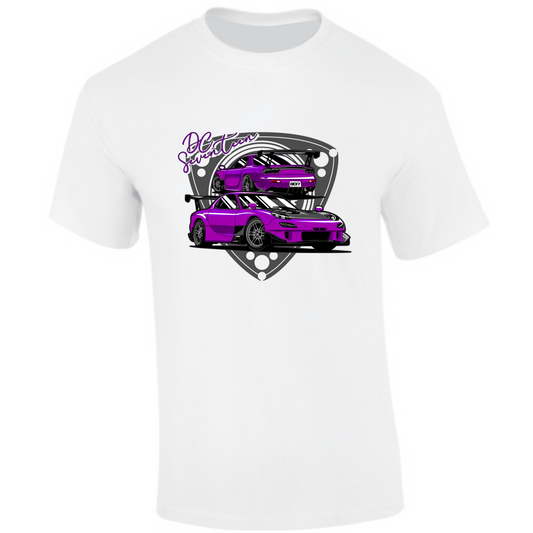 CP-020 Mazda RX7 Lila Wankel Hintergrund T-Shirt