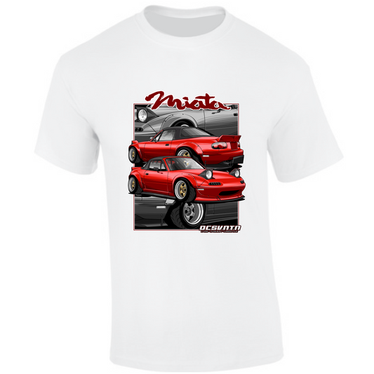 CP-089 Mazda MX5 NA Red Widebody T-Shirt weiß