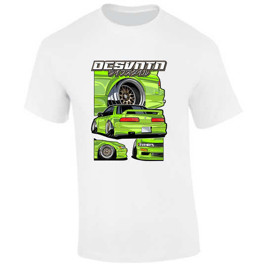 CP-090 Nissan Silvia S13 Grün T-Shirt weiß