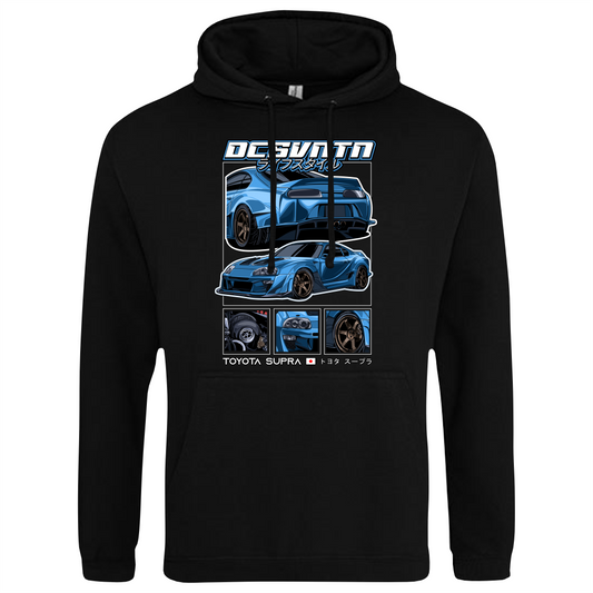 CP-091 Toyota Supra MK4 Widebody Blau Hoodie schwarz