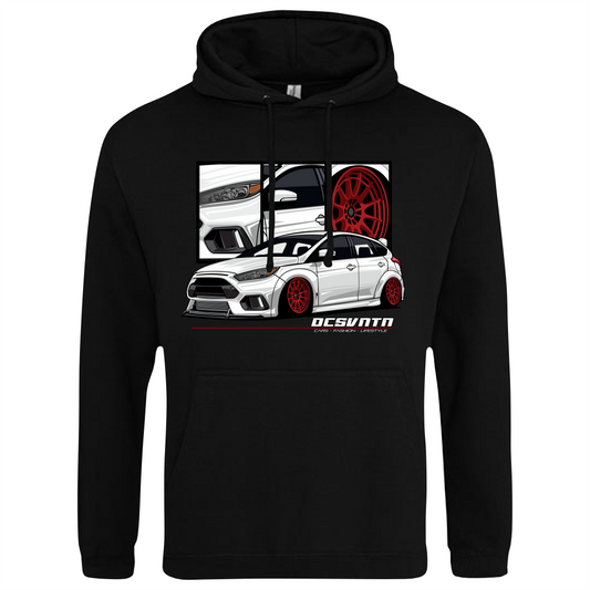 CP-096 Ford Focus White Hoodie schwarz