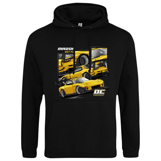 CP-102 Mazda RX7 FD Gold Hoodie schwarz