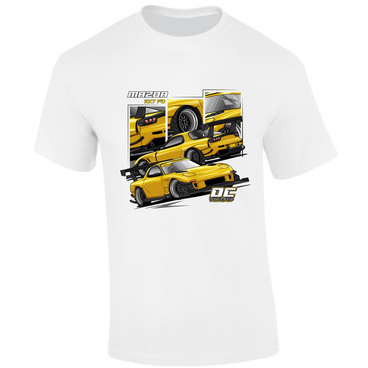 CP-102 Mazda RX7 FD Gold T-Shirt weiß