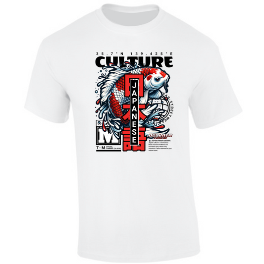 CP-212 Japanese Culture Koi T-Shirt weiß