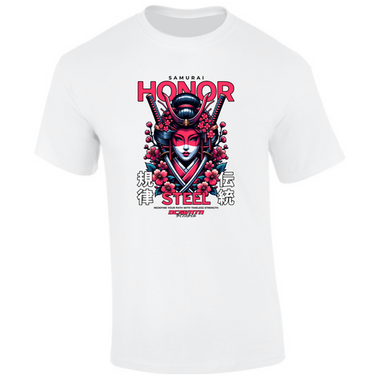 CP-221 Samurai Honor Steel Geisha T-Shirt weiß