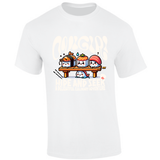 CP-222 Onigiri Hide and Seek Sushi T-Shirt weiß