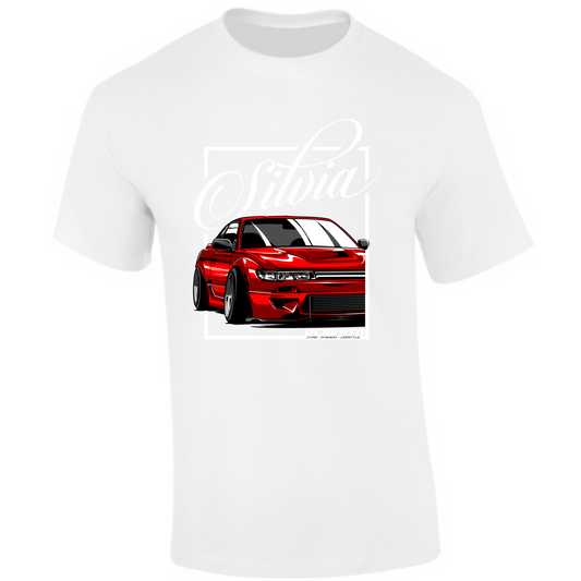 CP-225 Nissan Sylvia PS13 Red T-Shirt weiß