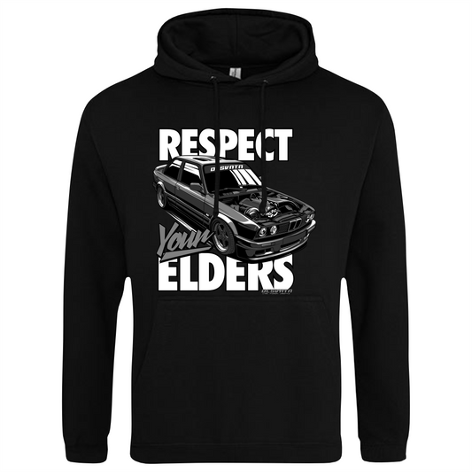 CP-226 Respect your Elders BMW E30 grey Hoodie schwarz