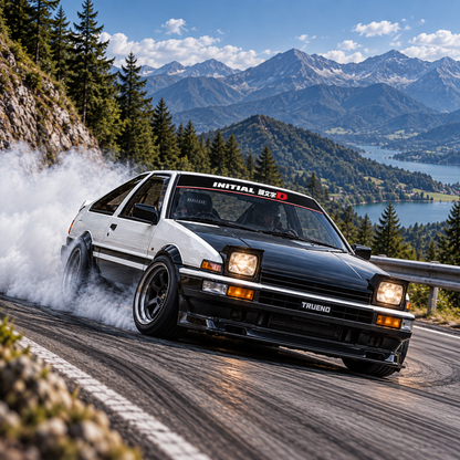 Initial D Banner Schwarz