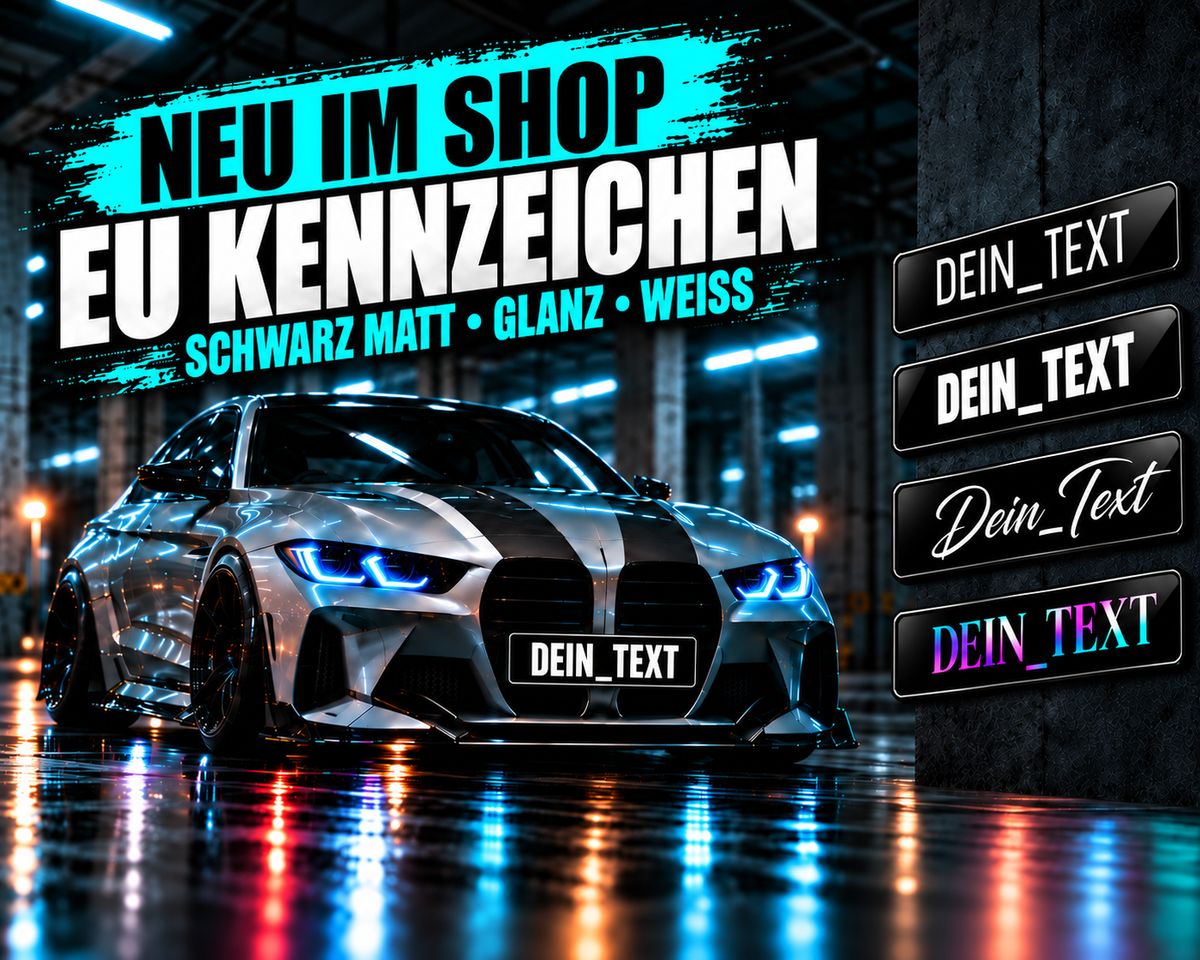 DCSVNTN EU Custom Kennzeichen – Mobil-Slider mit Schrift- und Farbvarianten