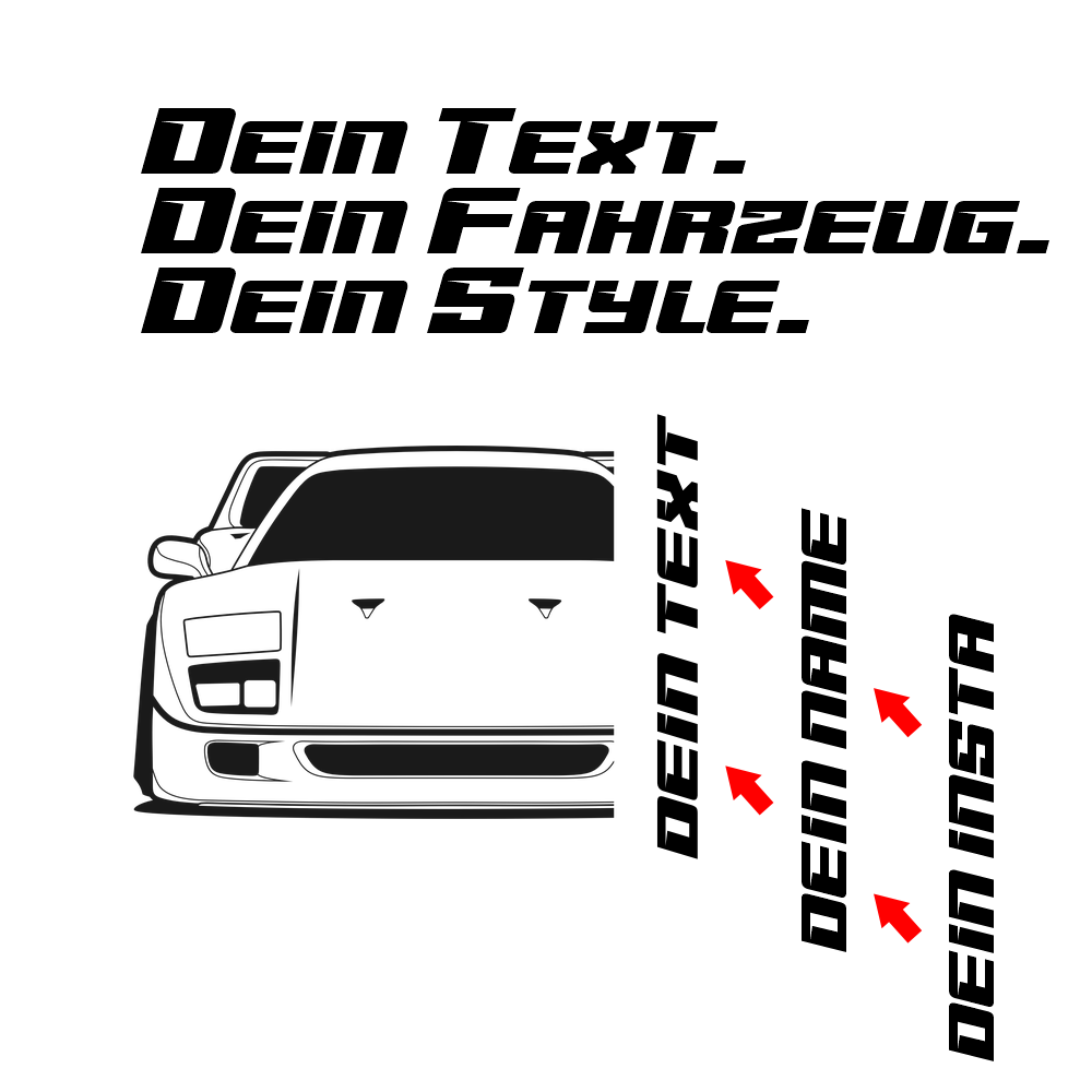 Ferrari F40 BJ 1987 – personalisierbares Shirt & Hoodie