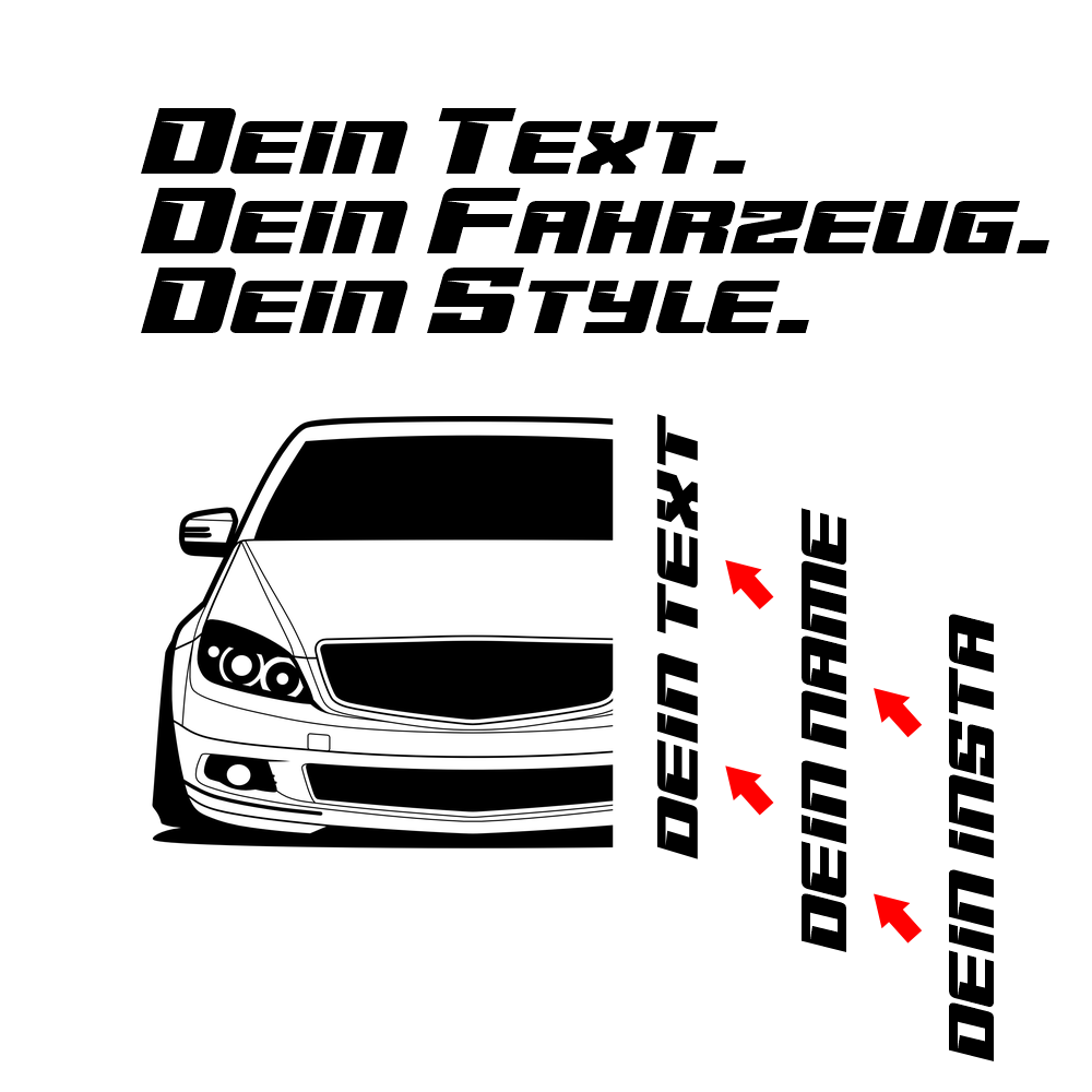Mercedes W204 C-Class MY 2007 – customizable Shirts & Hoodies