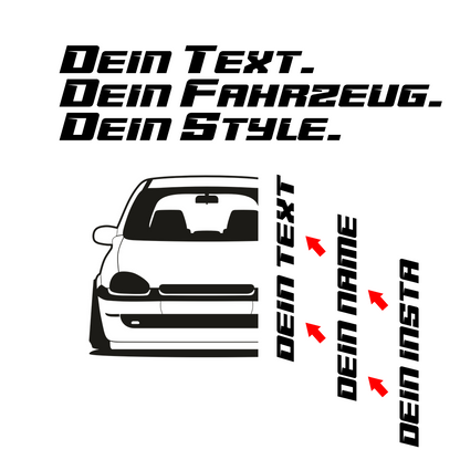 Opel Corsa B BJ 1993 – personalisierbares Shirt & Hoodie