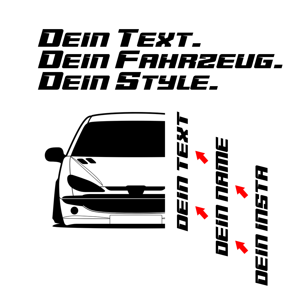 Peugeot 206 BJ 1998 – personalisierbares Shirt & Hoodie