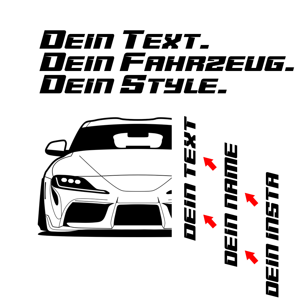 Toyota Supra MK5 BJ 2019 – personalisierbares Shirt & Hoodie