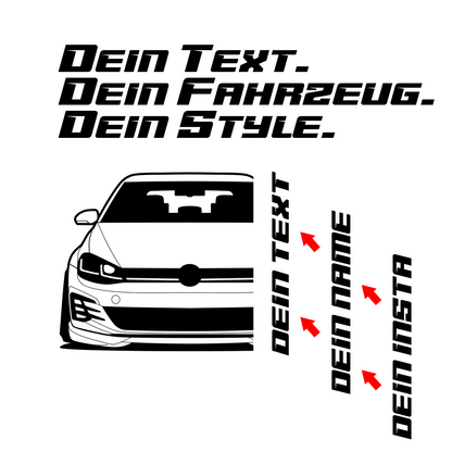 VW Golf MK 7,5 GTI TCR Facelift BJ 2019 – personalisierbares Shirt & Hoodie