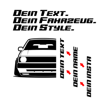 VW Golf MK2 GL Clean BJ 1983 – personalisierbares Shirt & Hoodie