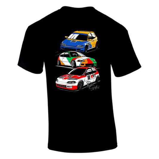 CP-065 Honda Civic EG Legends T-Shirt Schwarz